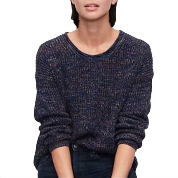 Gap Sweater NEW Womens Size XS Extra Small Northern Lights Blue Cotton Pullover - Picture 2 of 14